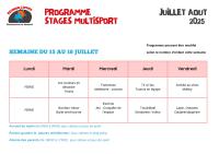 Stage multisport du 15 au 18 juillet 2025