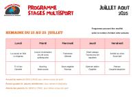 Stage multisport du 21 au 27 juillet 2025
