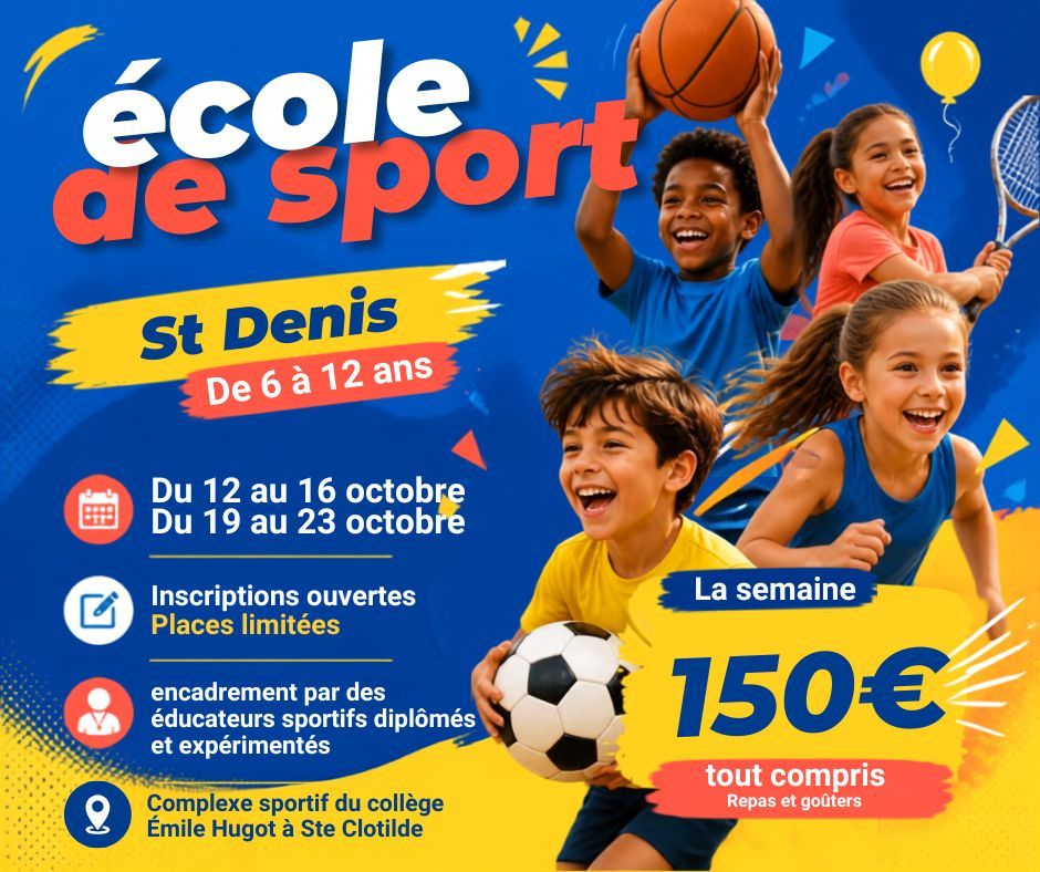 École de Sport pendant les Vacances pour les Enfants à St Denis, la Réunion